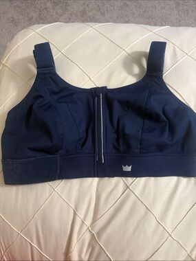 She fit Navy Front-Zip ultimate Support Sports bra